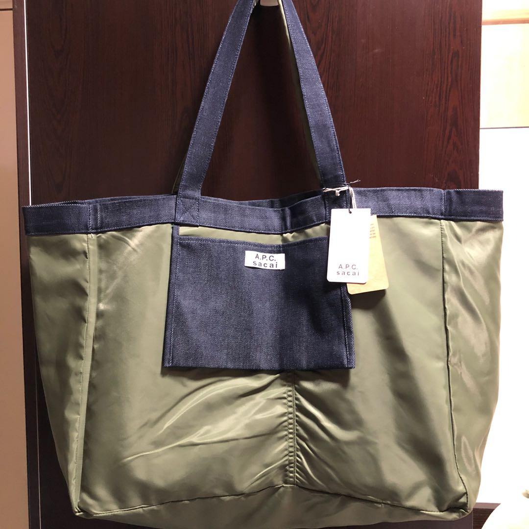 APC x Sacai reversible tote bag 雙面手提袋, 女裝, 手袋及銀包, Tote 