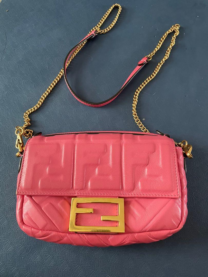 Fendi Bag Selleria Baguette Small 8BS017 Red Leather Chain