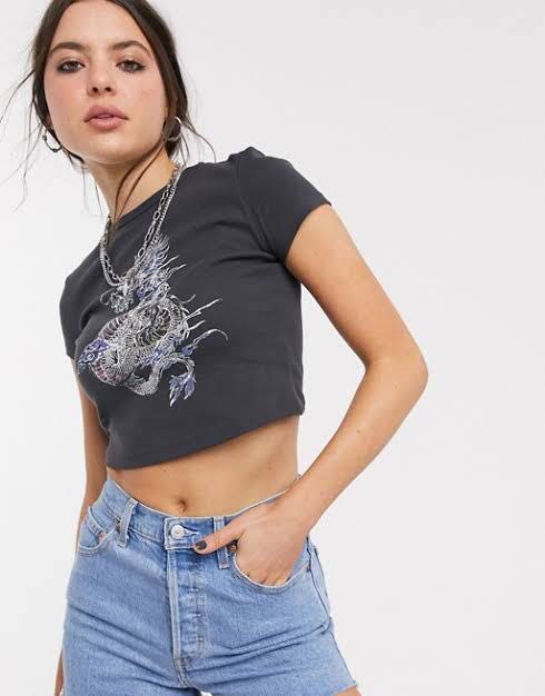 Bershka Crop Top, Fesyen Wanita 