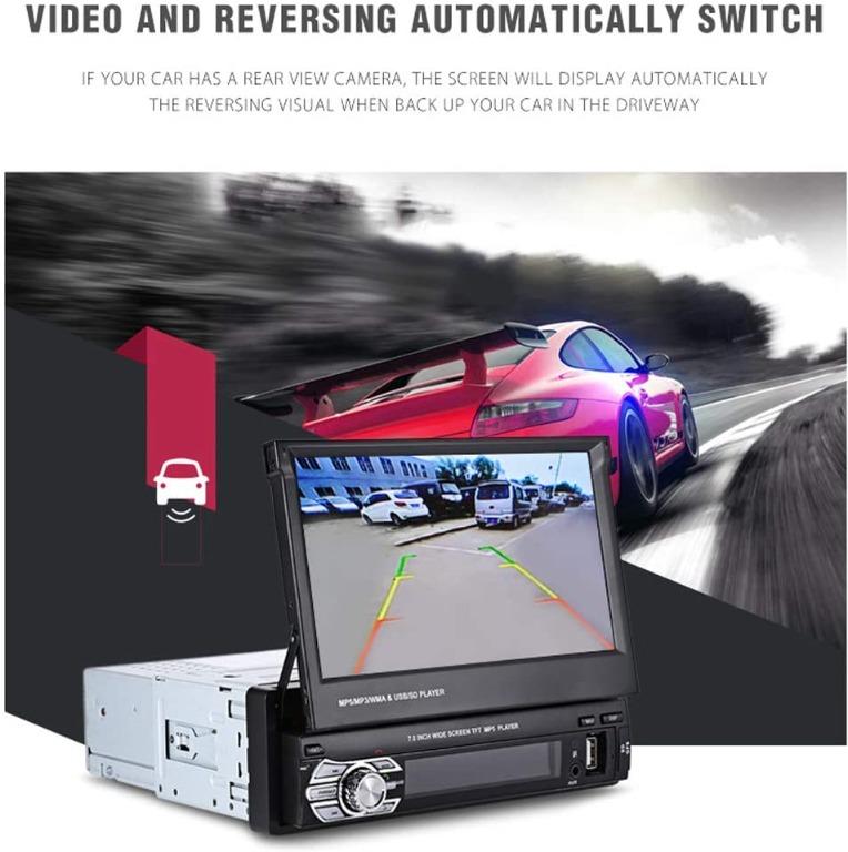 Bluetooth Car Radio GPS Stereo 1 DIN 7" Foldable Touch Screen