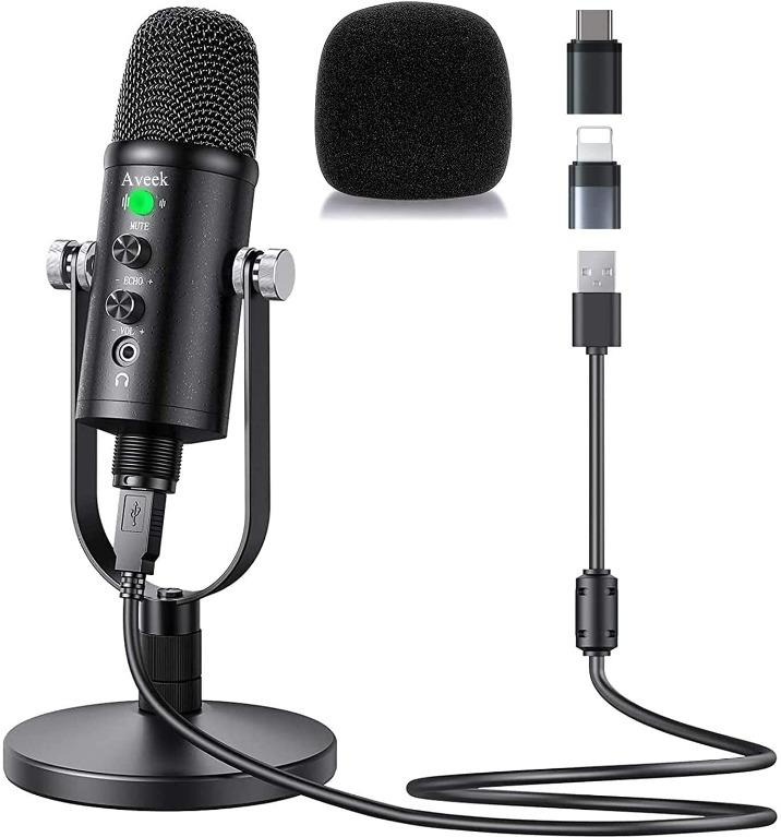 C1021] USB Microphone, Aveek Condenser Recording Microphone with