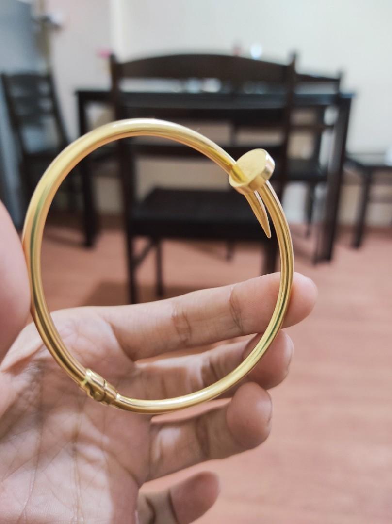 10Kt Yellow Gold Hinged Nail Bangle Bracelet – Treasure Chest Gold Jewelry  Company