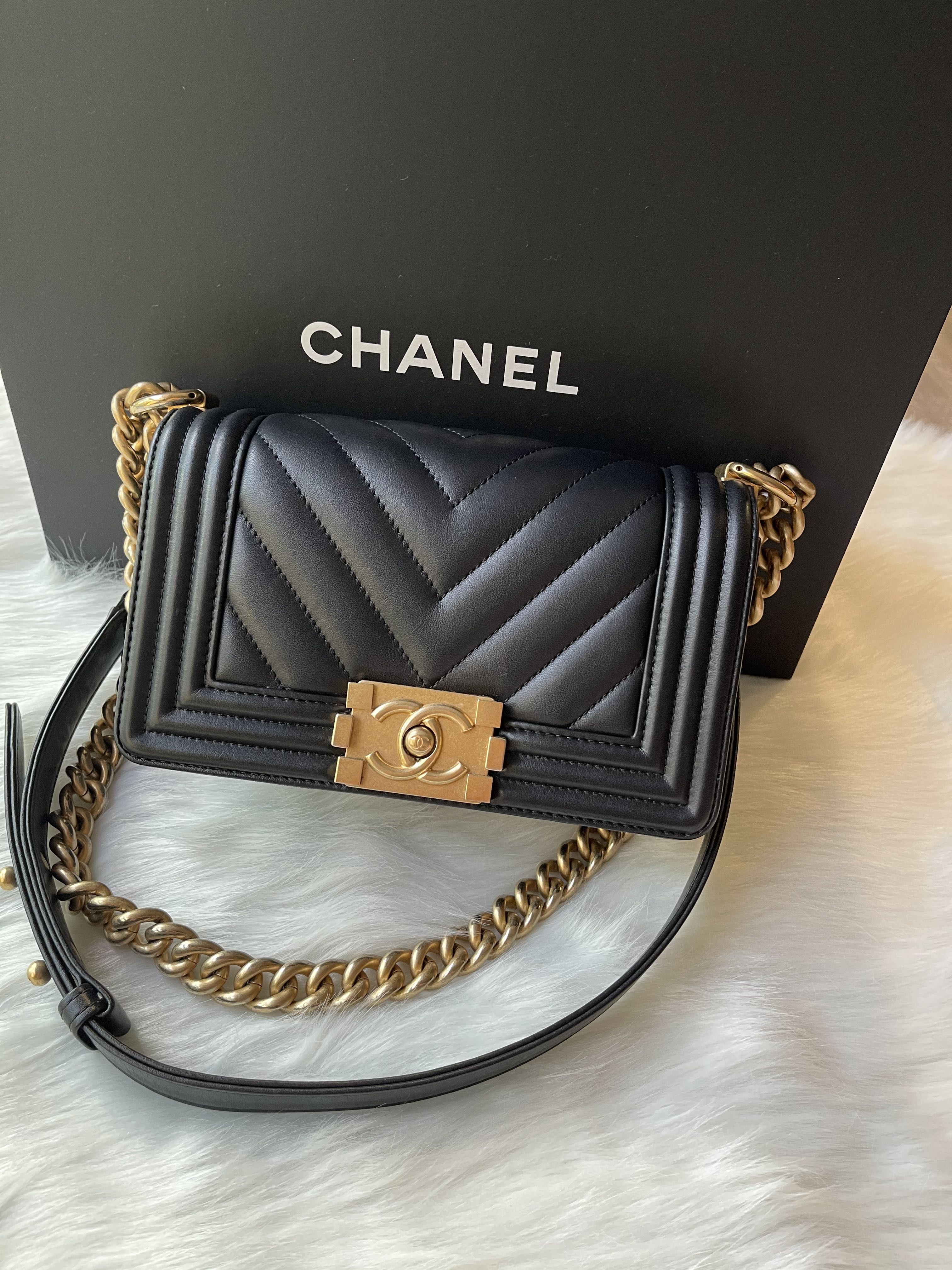 Chanel small boy chevron sales