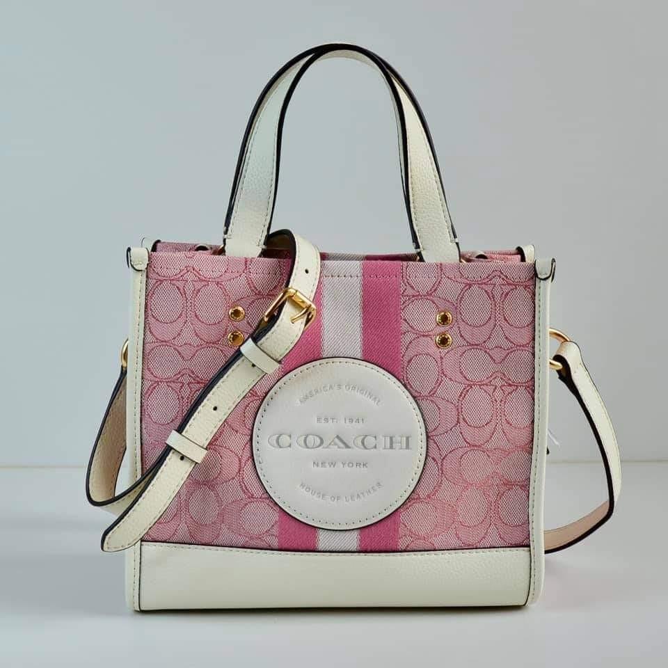 COACH®  Dempsey Tote 22 In Signature Jacquard With Coach Patch And Heart  Charm