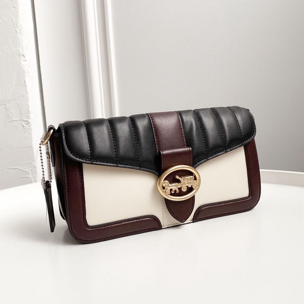 Georgie shoulder bag shop with colorblock linear quilting