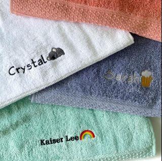 Customised Personalised Embroidery Name Icon Hand Gym Bath Towel Birthday Christmas Gift
