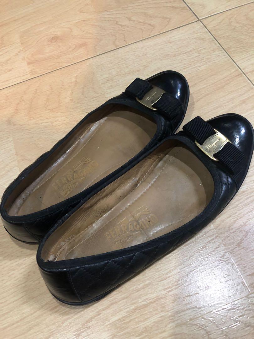 Ferragamo Rufina black ballerina Flats sneakers shoes Luxury Sneakers Footwear on Carousell