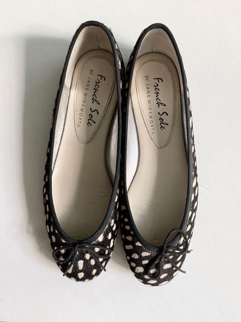 French Sole Ponyhair Leopard Print Flats