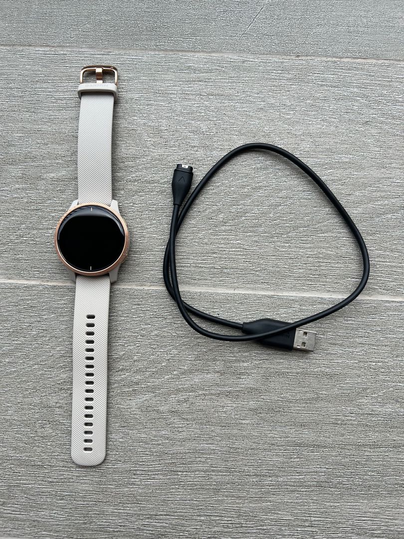 Garmin Venu ( Rose gold with Tan band ), Mobile Phones \u0026 Gadgets, Wearables  \u0026 Smart Watches on Carousell