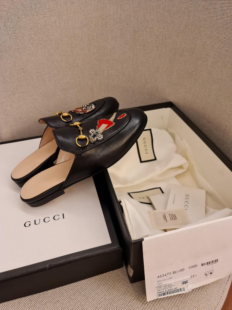 Gucci Pierced Heart Tiger Princetown Slip Ons, Luxury, Sneakers & Footwear  on Carousell