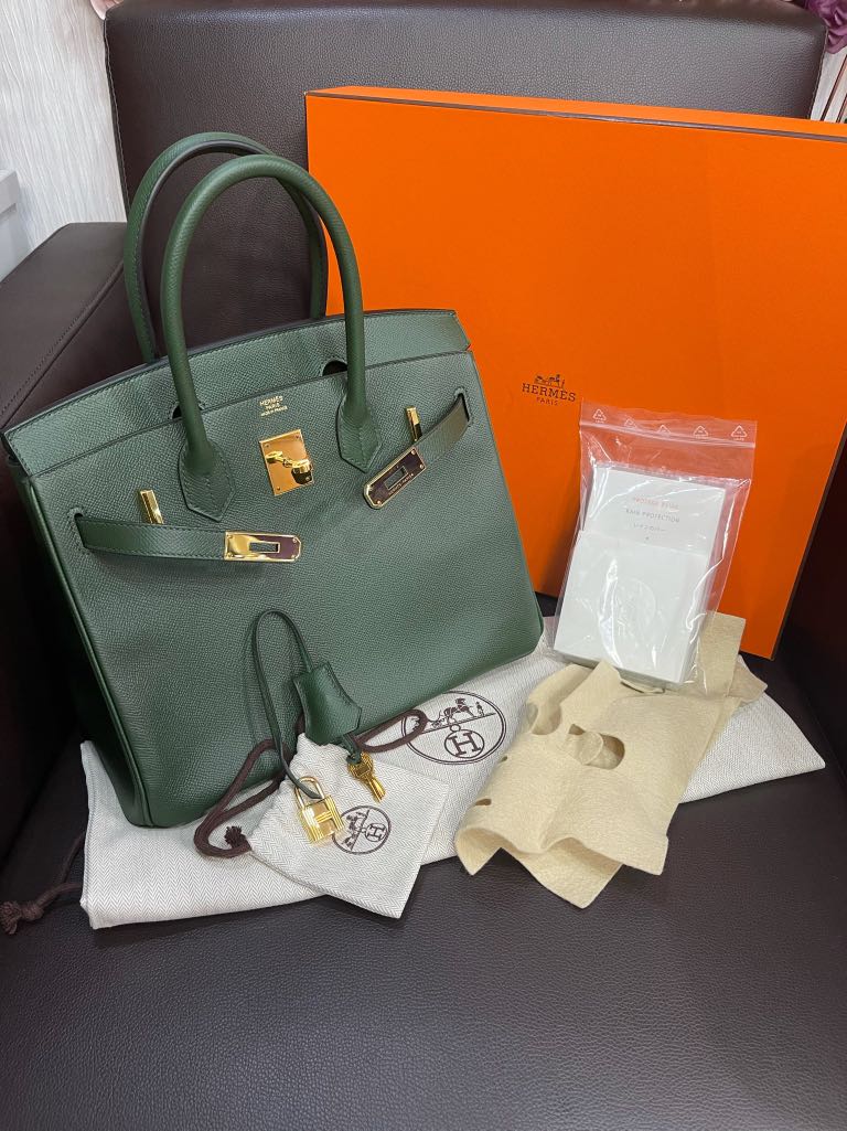 Hermes Birkin 30 Bag - 2Q Vert Anglais, 女裝, 手袋及銀包, Tote