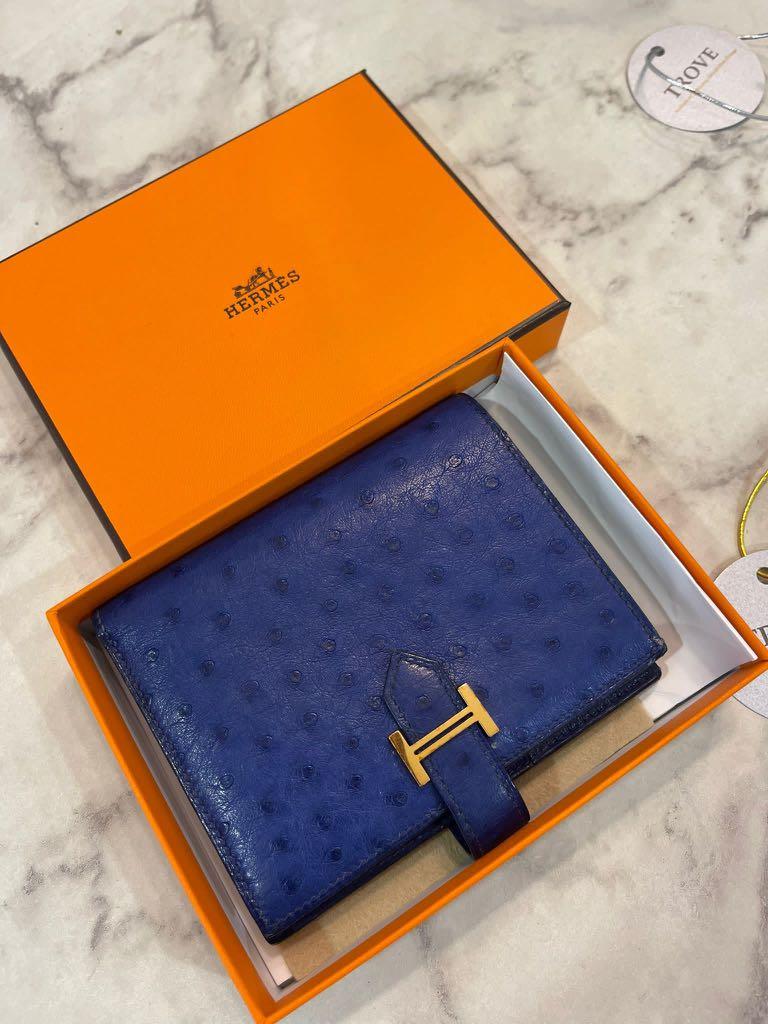 Hermes Bearn Wallet in Ostrich - Holy Grail Wallet/ Clutch - Happy