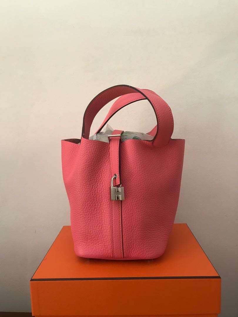 Hermes Picotin 18 Rose Azalea, Luxury, Bags & Wallets on Carousell