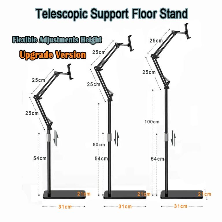3.5'' 13" iPad Floor Stand & Table \ Bedside Ipad Clamp for Zoom or E