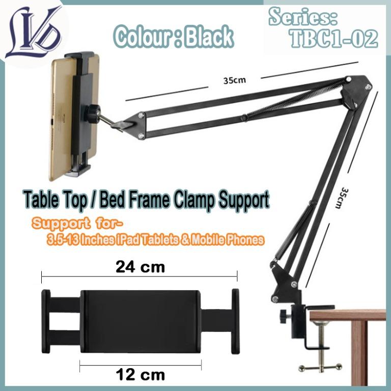 3.5'' 13" iPad Floor Stand & Table \ Bedside Ipad Clamp for Zoom or E