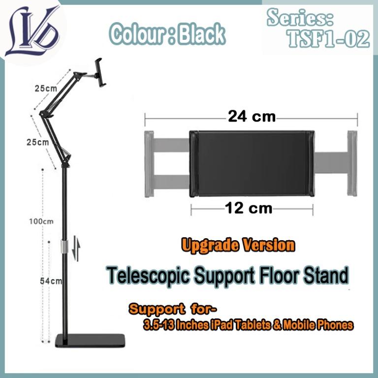 3.5'' 13" iPad Floor Stand & Table \ Bedside Ipad Clamp for Zoom or E