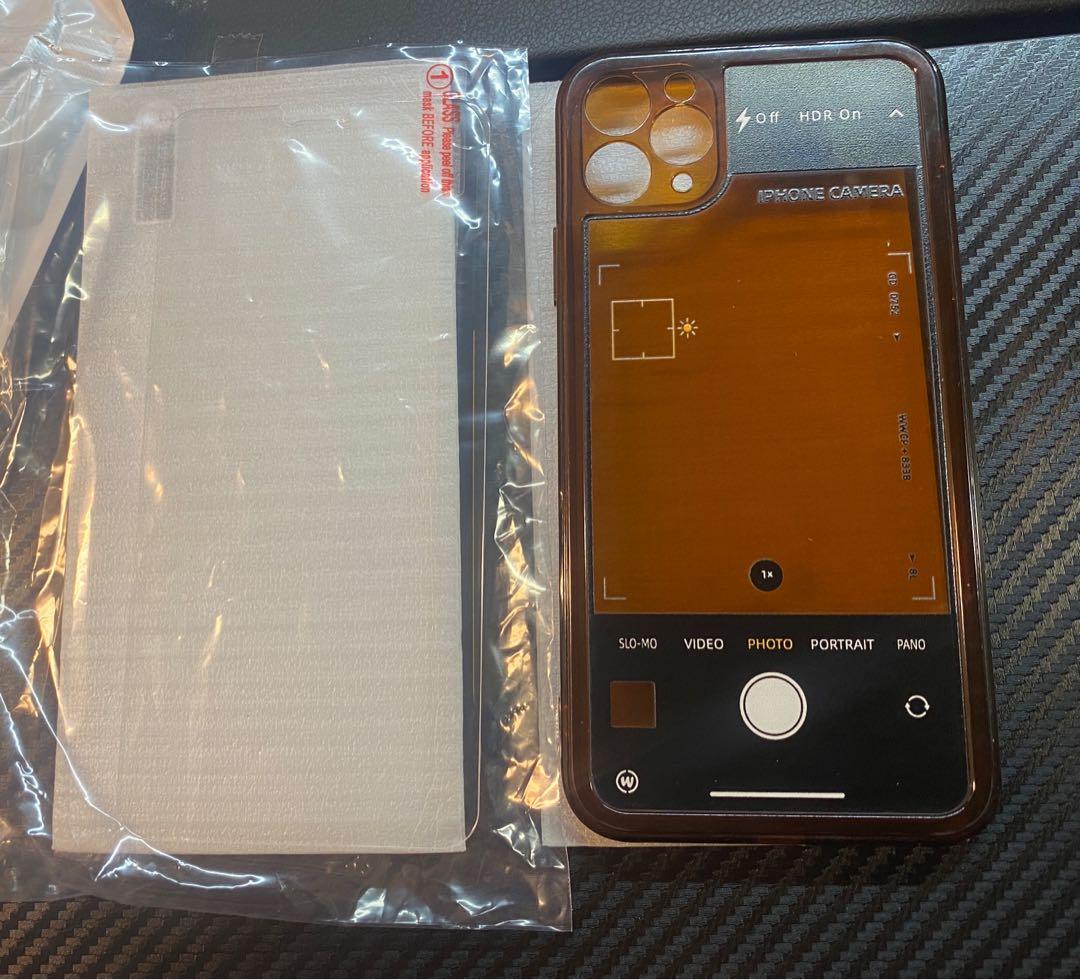 Iphone 11 Promax 手機殼 透明茶色 背後扮相機畫面 送mon貼 手提電話 電話 平板電腦裝飾 手機套及手機殻 Carousell