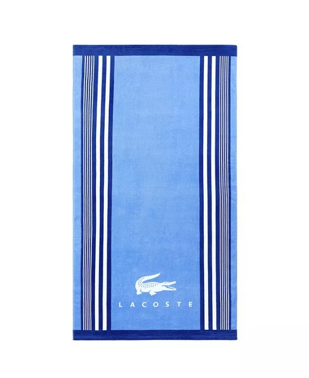 LACOSTE OKI COTTON STRIPE BEACH TOWEL (Category: Bedding & Towels) located in Valenzuela. Submitted by francissilva5667 (Listing ID 1121983270, Image 2). Description: Super-soft cotton and stylish stripes make this Oki towel from Lacoste the perfect choice for the beach and beyond. Dimensions: 36" x 72" Soft cotton velvet on the face, absorbent terry cloth on the reverse Each towel sold individually; Includes 1 towel 390 GSM Lightweight, durable 