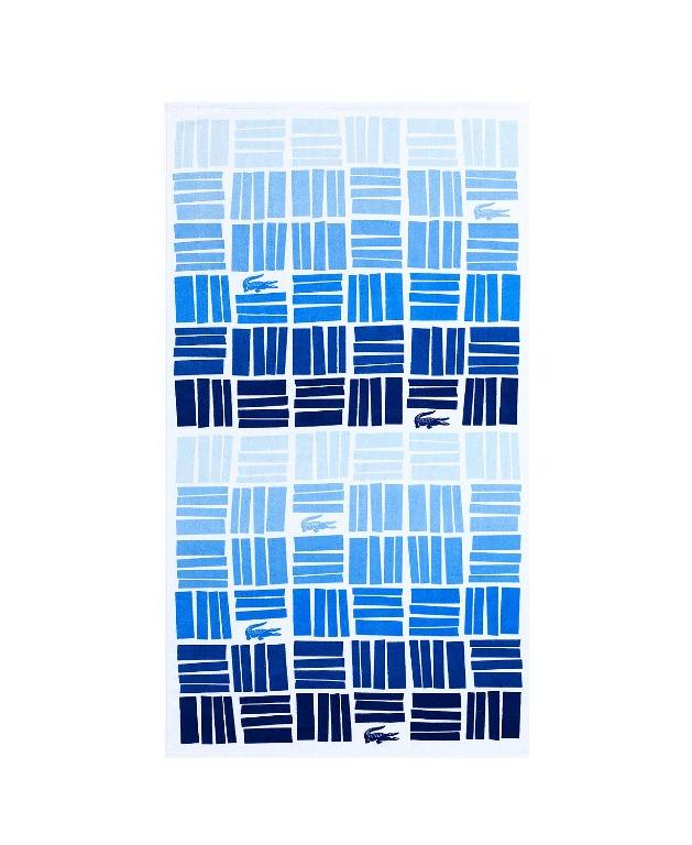 LACOSTE GRADIENT GEOMETRIC COTTON BEACH TOWEL (Category: Bedding & Towels) located in Valenzuela. Submitted by francissilva5667 (Listing ID 1121984270, Image 1). Description: Stay comfortable and stylish while you soak up some sun with the help of this super-soft cotton beach towel from Lacoste, featuring a gradient geometric pattern with croc logo accents and an absorbent terry cloth reverse. Dimensions: 36" x 72" Soft cotton velvet on the face,