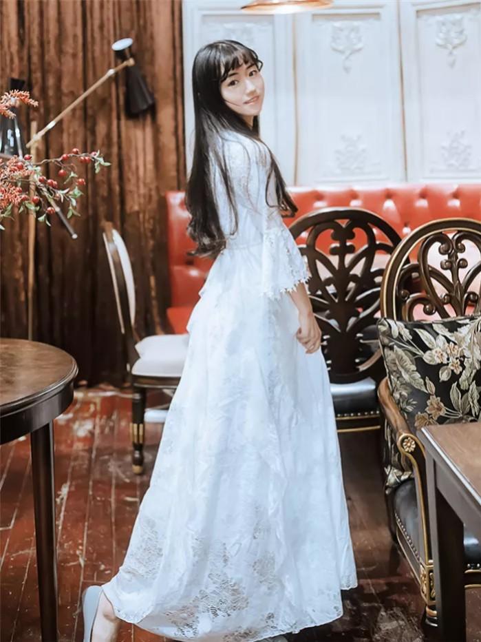 Ladies maxi white lace elegant sweet fairy dress, Women's Fashion, Dresses  & Sets, Evening dresses & gowns on Carousell