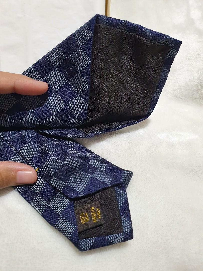 Louis Vuitton Damier Classique Tie Light Blue Silk