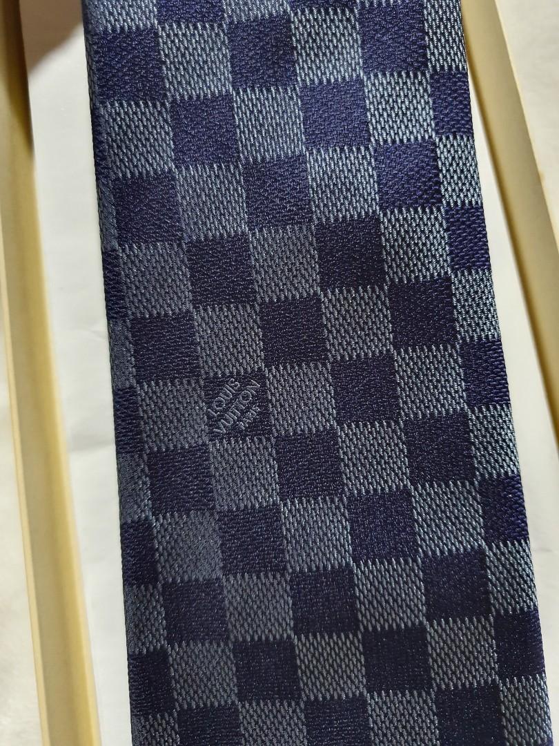 Louis Vuitton Blue Damier Ebene Silk Classic Tie Louis Vuitton