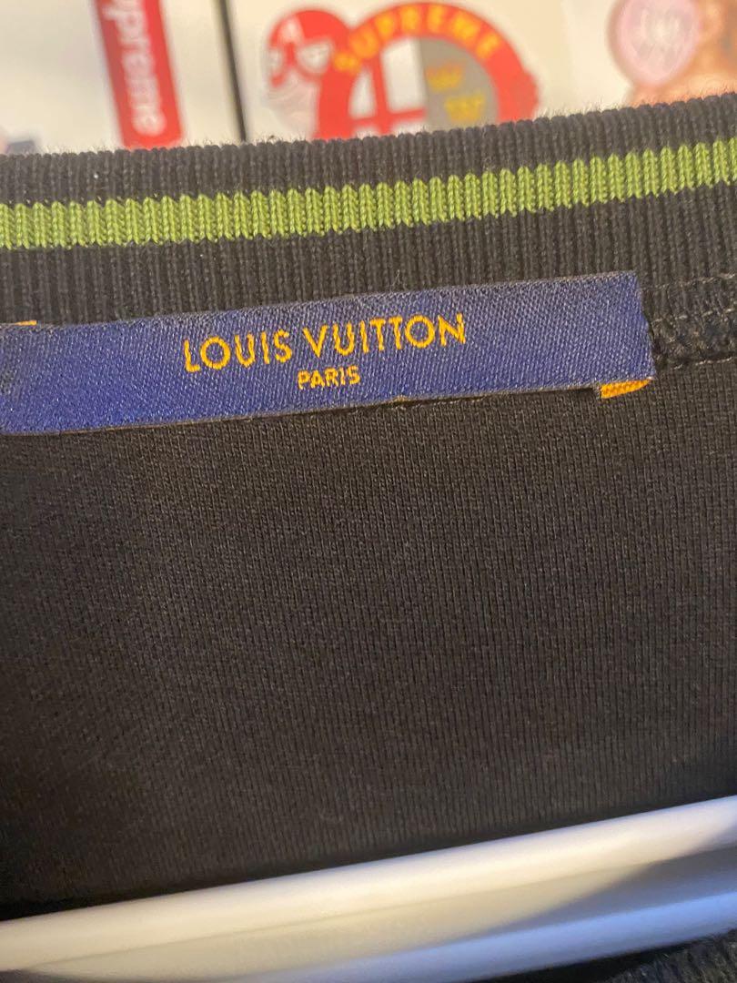 LOUIS VUITTON Short-sleeved T-shirt XL Black Green LV Auth 29937a