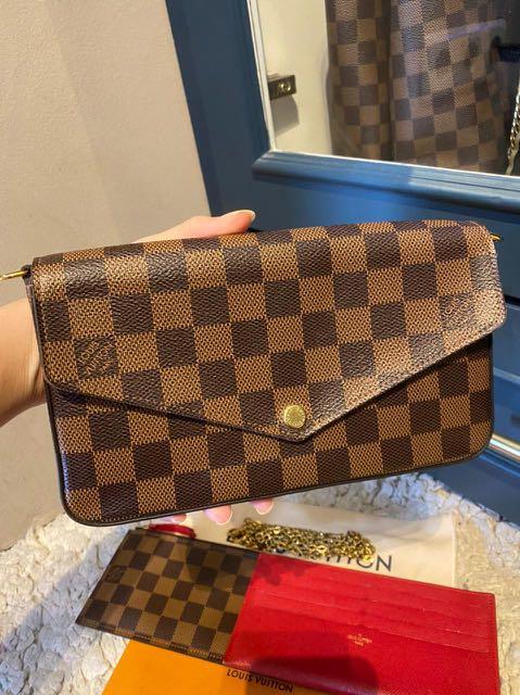 Louis Vuitton LV Felicie Pochette Damier Ebene, Barang Mewah, Tas \u0026 Dompet  di Carousell