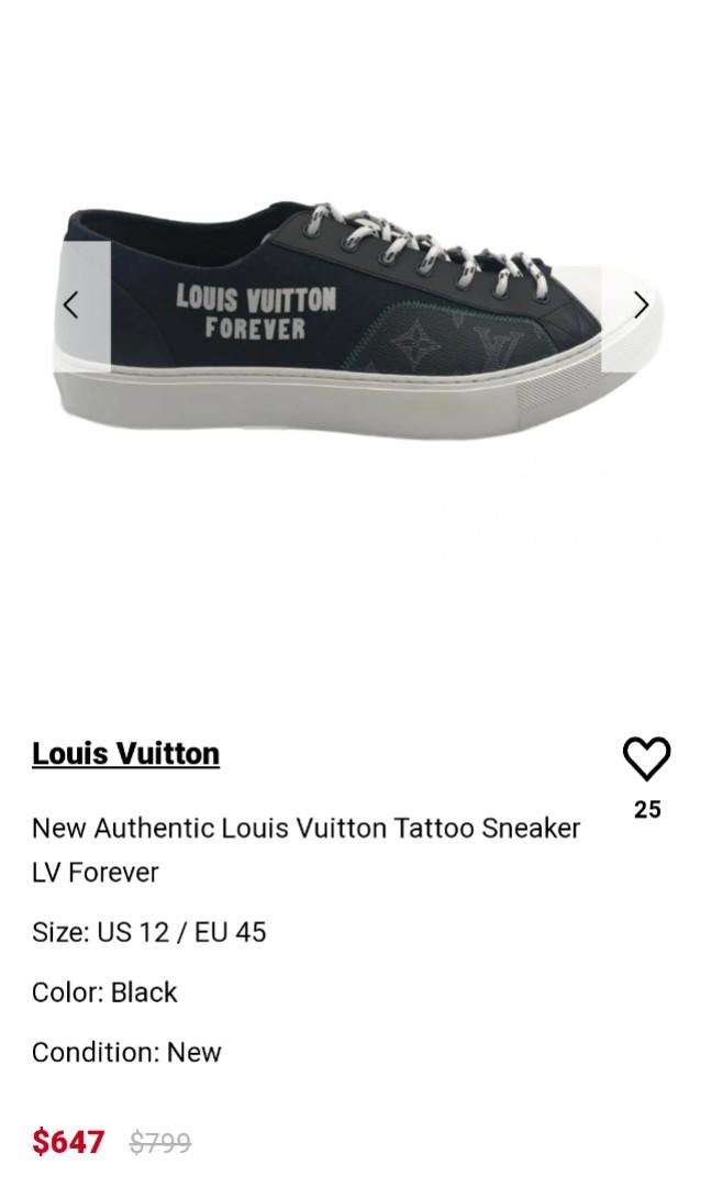 Louis Vuitton New Authentic Louis Vuitton Tattoo Sneaker LV Forever