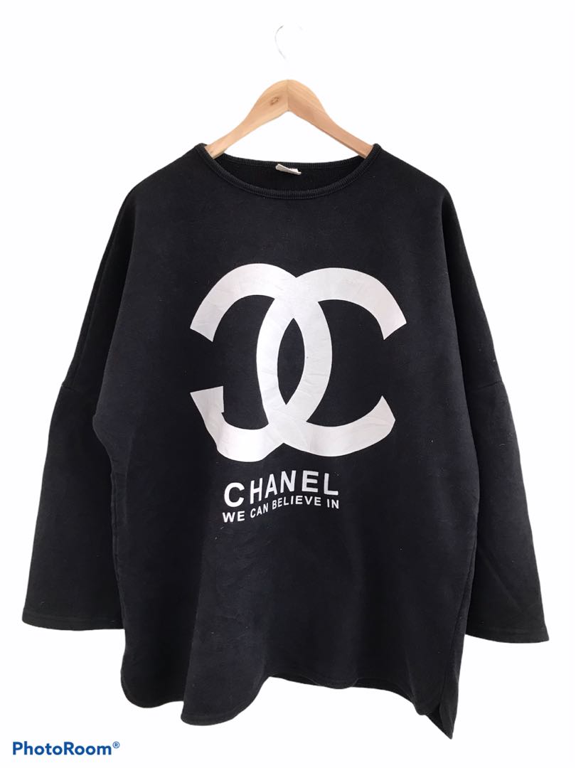 Buy Chanel top allmatch longsleeved loose cotton bottoming shirt Chanel  men and women casual letter logo printing round neck sweater MXXL Womens  sweatshirtFordeal