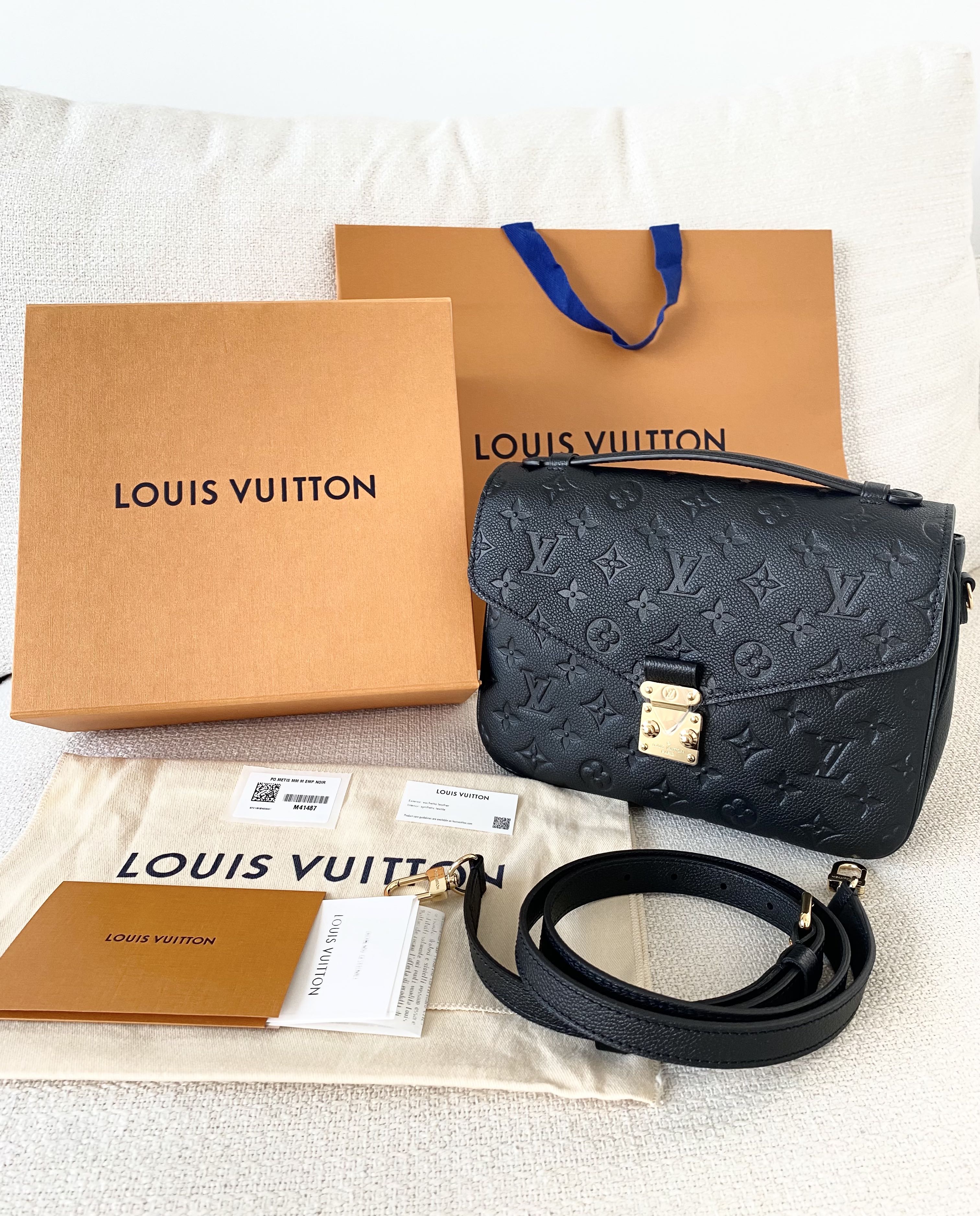 LV Louis Vuitton Black Leather Metis Sling Bag 100% AUTHENTIC+