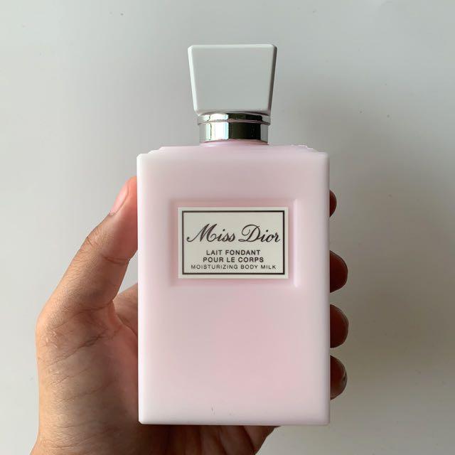 Miss Dior body lotion with Cotton Pad, Beauty & Personal Care, Bath