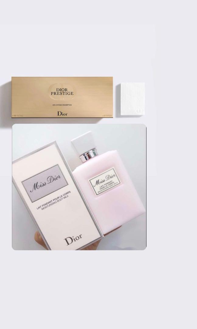 Miss Dior body lotion with Cotton Pad, Beauty & Personal Care, Bath