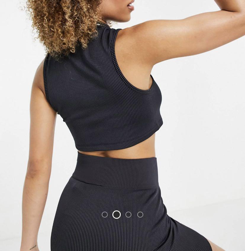 Nike air black crop top sale