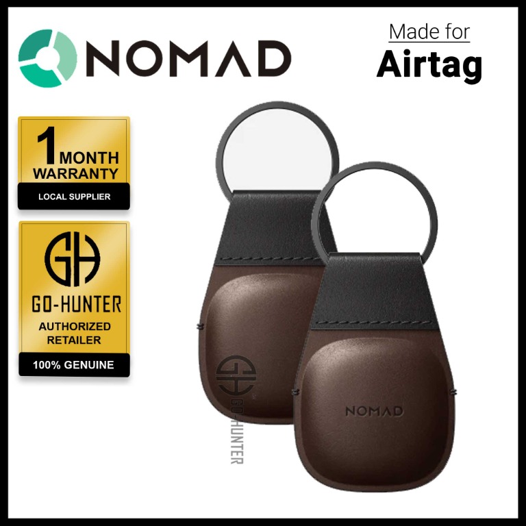 Nomad AirTag Keychain Horween Leather Rustic Brown, Mobile Phones