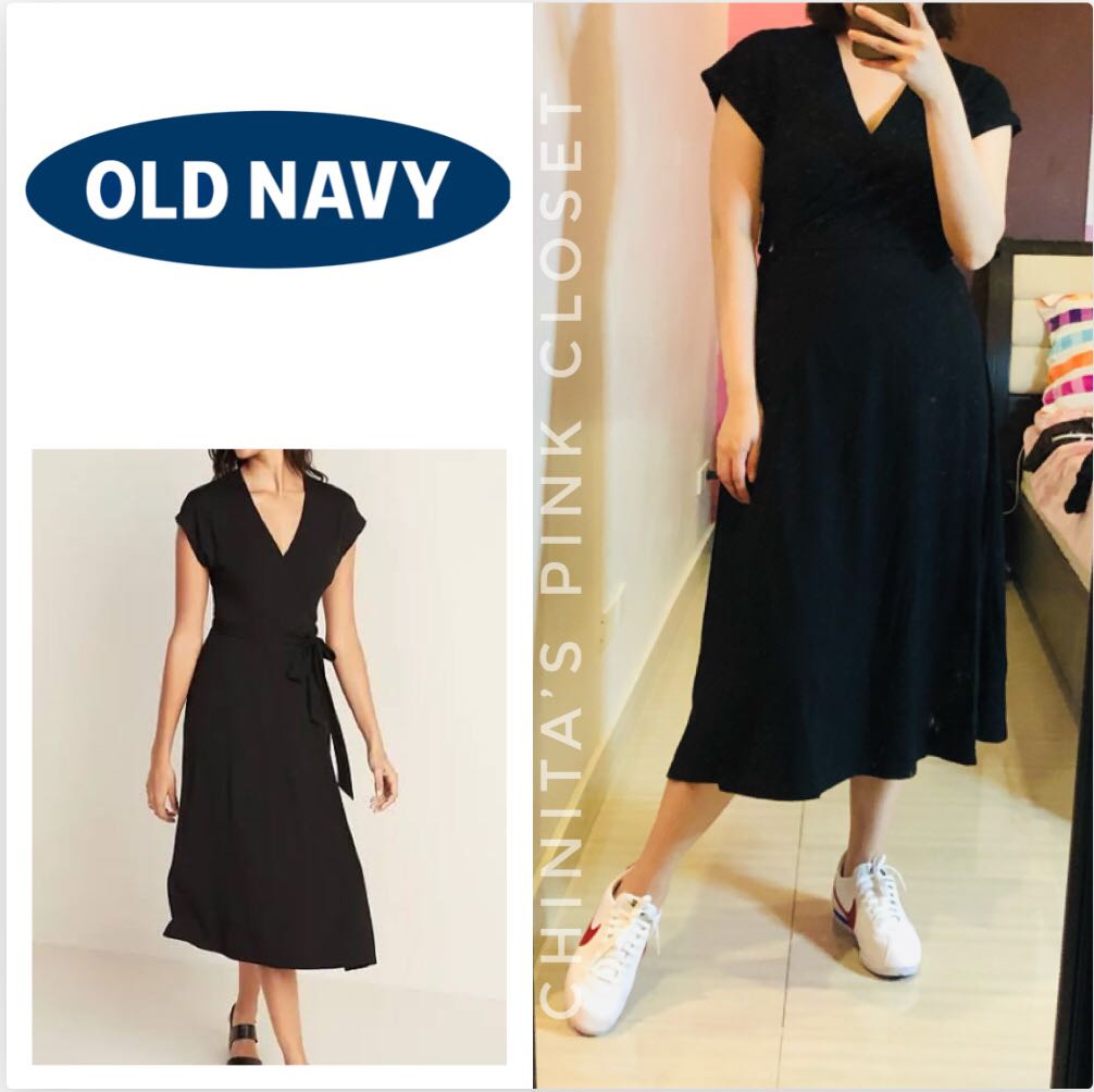 Old Navy Black Wrap Dress Women s Fashion Dresses Sets