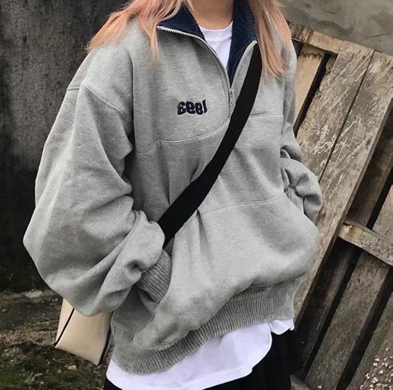 Vintage collared sweatshirt top