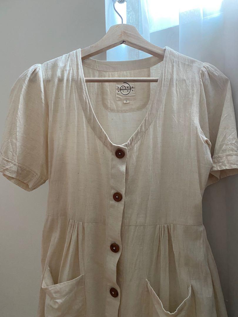 Cotton Flax Dress in Cream – Pana Mina