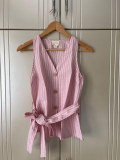 Pomelo Purpose Pink Stripe Top / Atasan