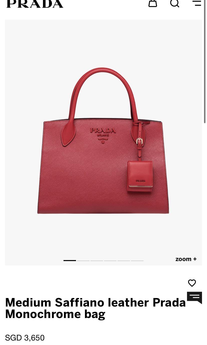 Medium saffiano leather best sale prada monochrome bag