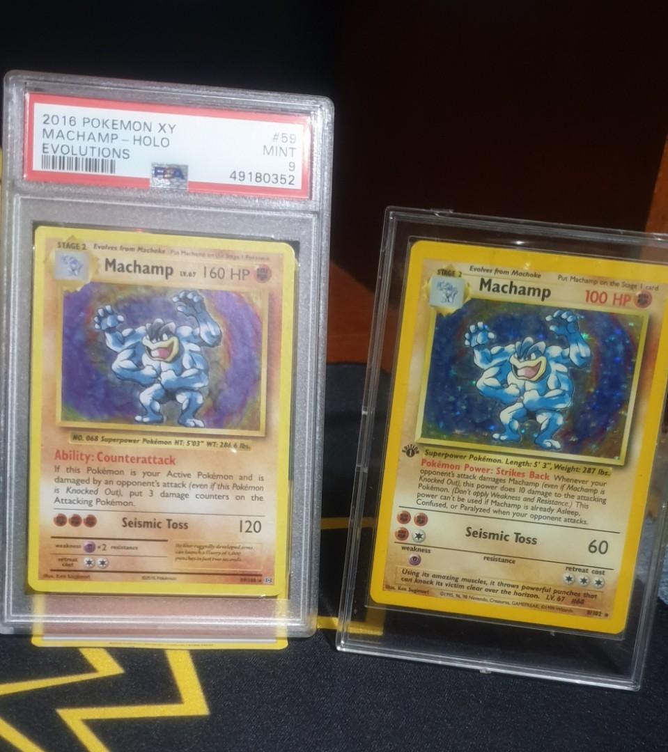 first edition holographic machamp card PSA 8 NM- MT main image 0