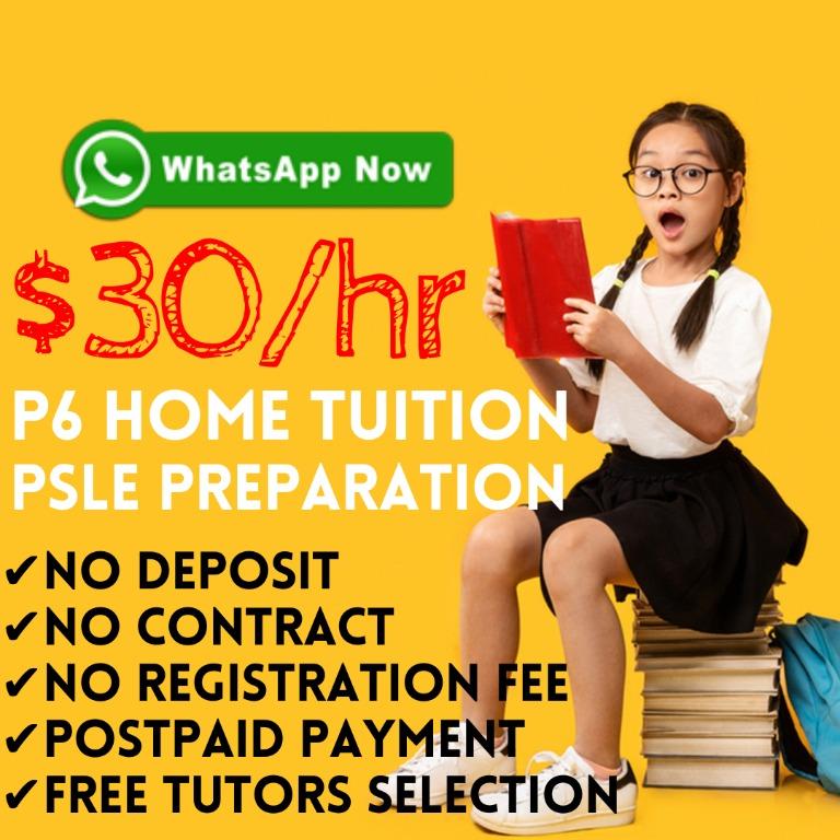 Psle Home Tuition Primary 6 Private Home Tutors English Maths Mathematics Science Chinese Malay