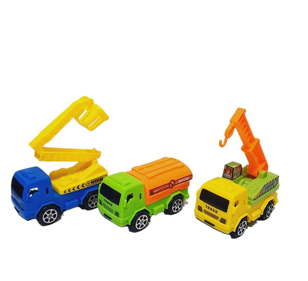 Pull back Toy Truck Set Construction, Sanitation and Fire 001, Hobbies