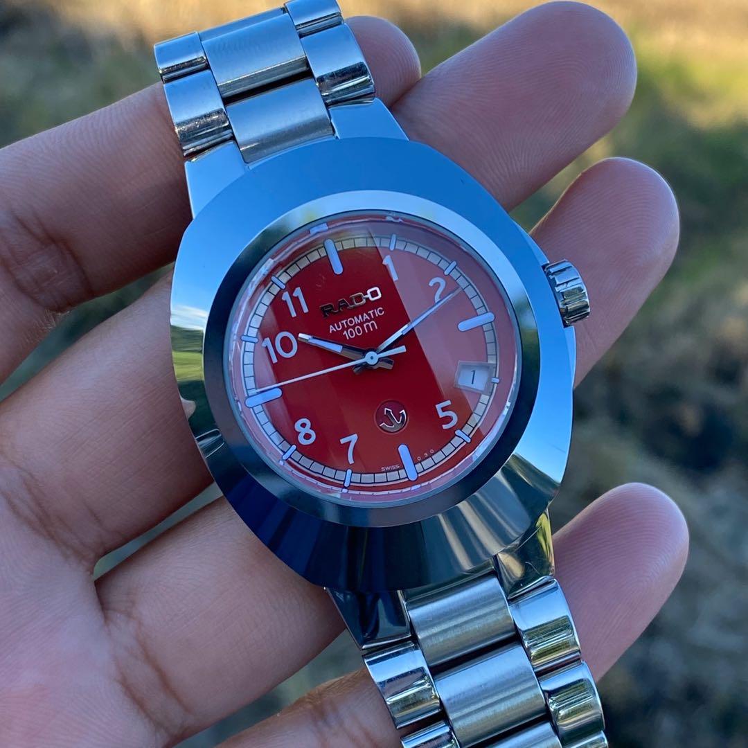 Rado red dial watch deals