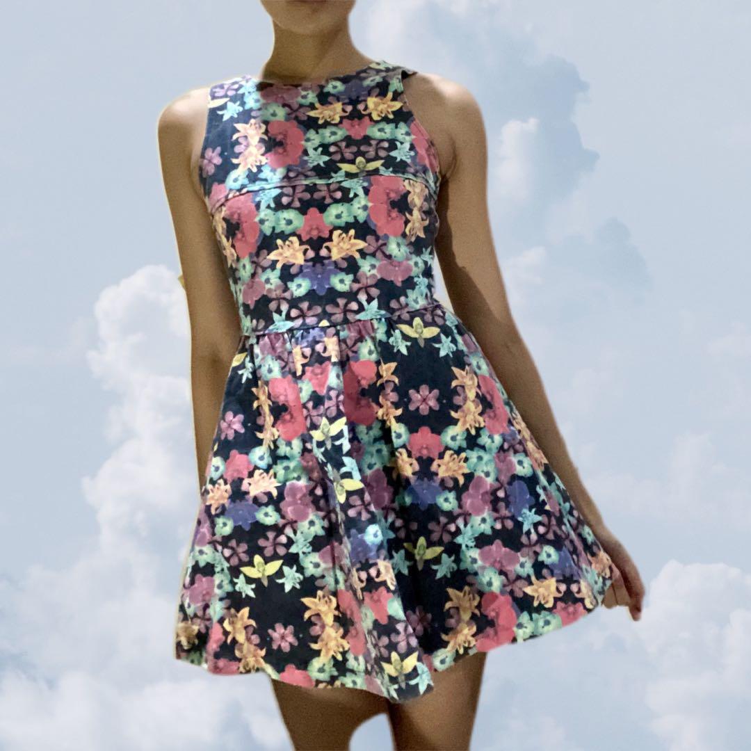 Rainbow discount floral dress