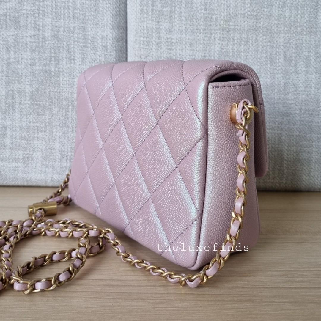 🦄💖Chanel 21K My Perfect Mini Flap Bag (Iridescent Pink, Caviar)  (Non-nego), Luxury, Bags & Wallets on Carousell