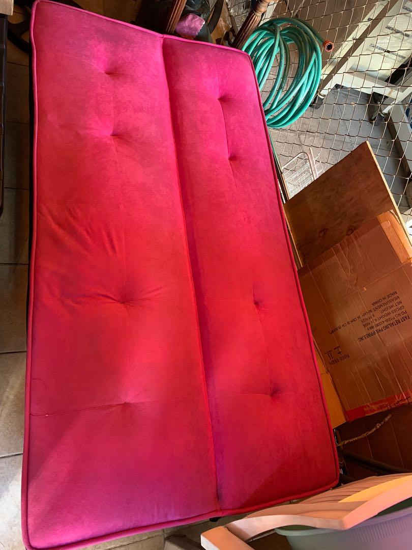 Sofa bed - pink with free cover, Furniture & Home Living, Furniture