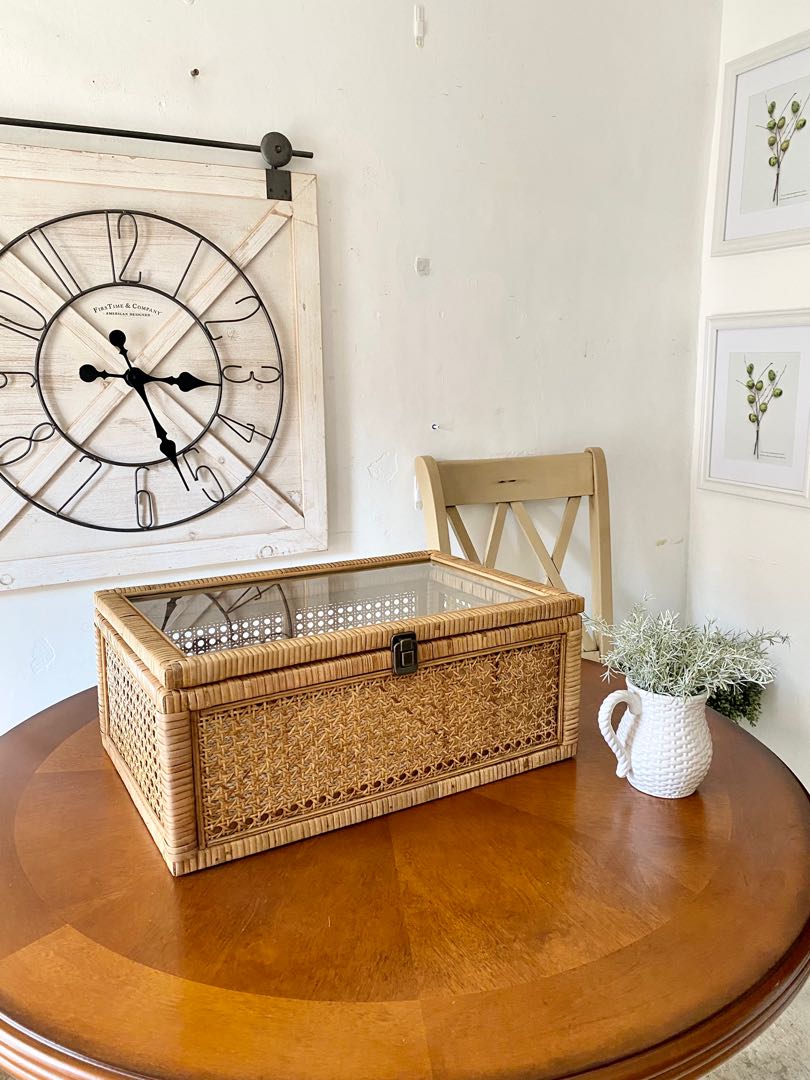 Solihiya Glass Lid Box, Furniture & Home Living, Home Improvement