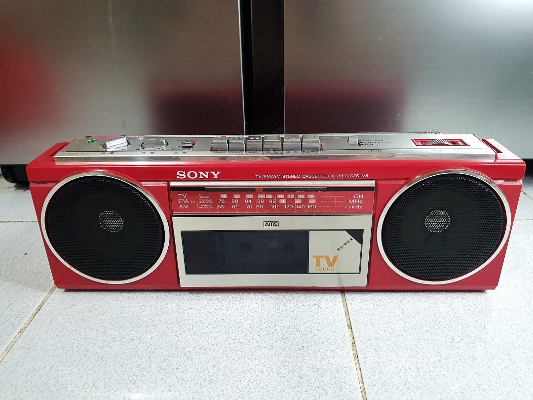 SONY CFS-V5 ソニー ラジカセ 赤ラジオ - ラジオ・コンポ
