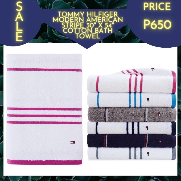 Tommy Hilfiger Modern American 30 x 54 Cotton Bath Towel - Blue